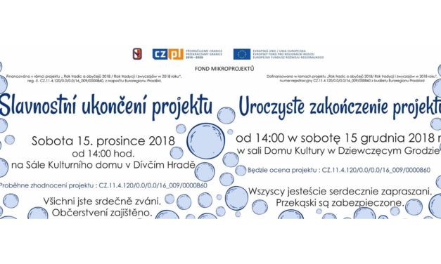 Pozvánka na Slavnostní ukončení projektu „Rok tradic a obyčejů 2018“