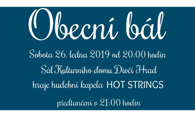 Pozvánka na Obecní bál 2019
